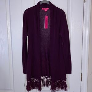 NWT Lilly Pulitzer Tatum Cardigan in Cherry Ganache M